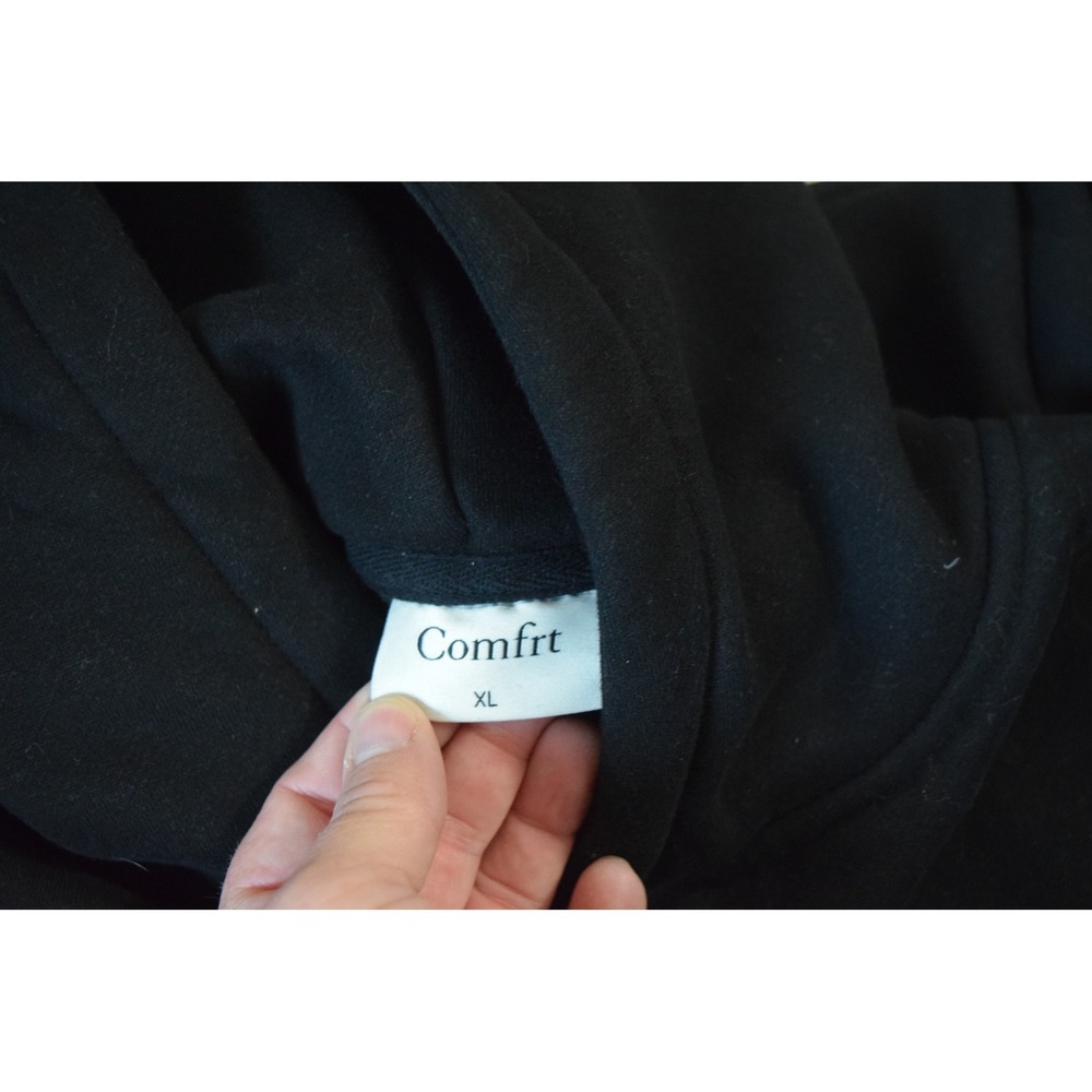 Comfrt Hoodie XL Black Oversized Fleece Logo Pullover Womens Loungewear - Picture 4 of 5